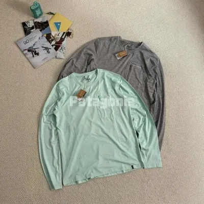 Patagonia Long Sleeve Mint Green Performance Shirt