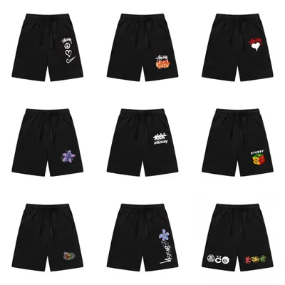 Stussy Black Graphic Print Casual Shorts