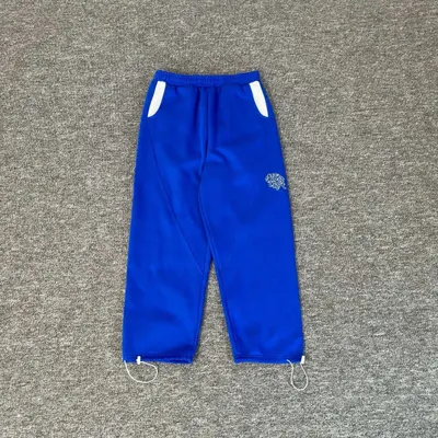 Blue Track Pants With White Pockets Casual Sport Style