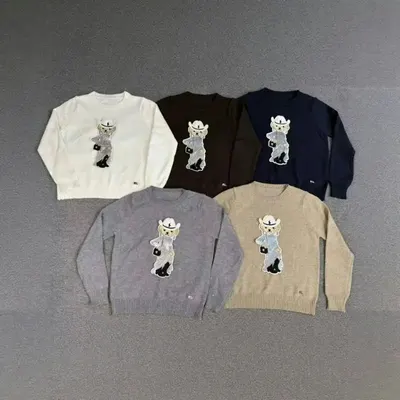 RL Bear Patch Crewneck Sweater Multi Color Casual