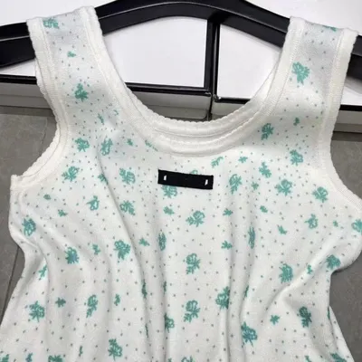 White Floral Knit Sleeveless Top