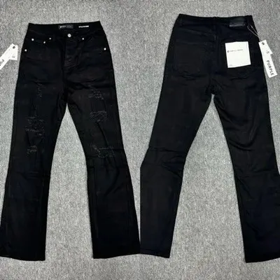 Unbranded Black Ripped Flared Jeans