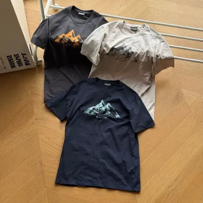 Mountain Print T-Shirt Navy Casual Tee