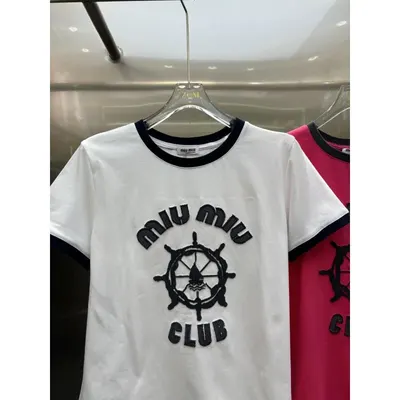 Miu Miu Club White Logo T-Shirt