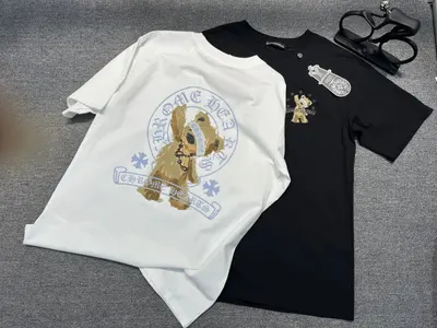 Chrome Hearts Bear Print White Casual T-Shirt