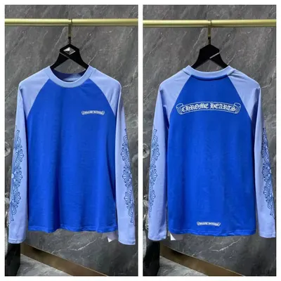 Chrome Hearts Long Sleeve Blue Casual T-Shirt