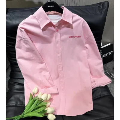Momoyoyo Long Sleeve Pink Casual Shirt