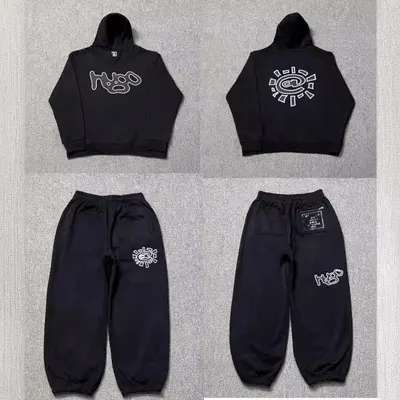 Hugo Black Hoodie And Sweatpants Set