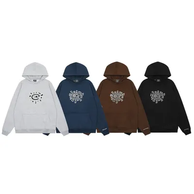 Cactus Plant Flea Market Sun Logo Hoodie Gray Casual Sweatshirt