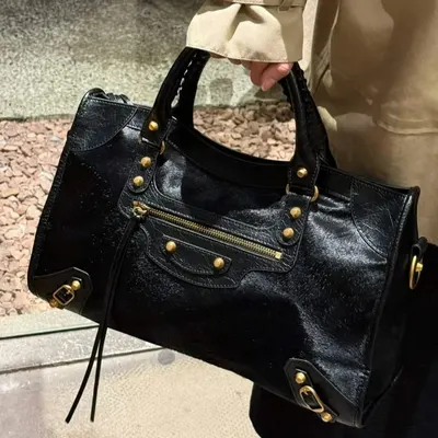 Balenciaga Classic Black Leather Tote Bag