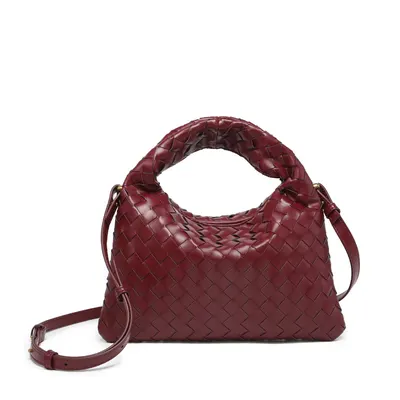 Bottega Veneta Intrecciato Red Leather Handbag