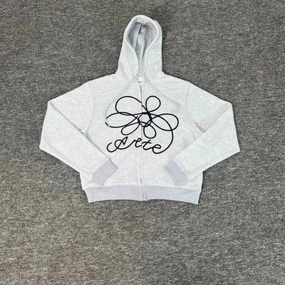 Artc Zip-Up Hoodie Gray Casual Sweatshirt
