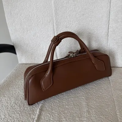 Leather Duffle Brown Minimalist Handbag