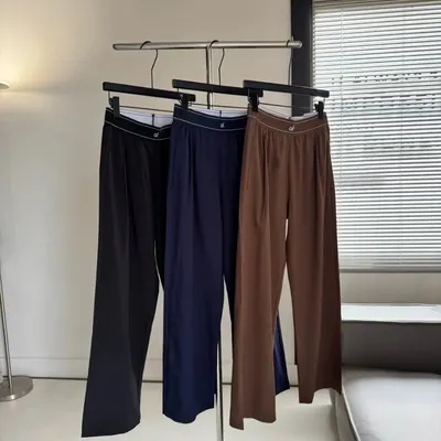 Al Wide Leg Black Casual Pants
