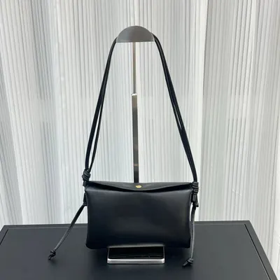 Minimalist Leather Crossbody Black Shoulder Bag