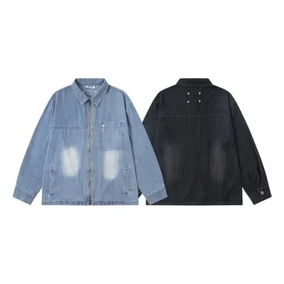 Denim Zip-Up Jacket Light Blue Casual