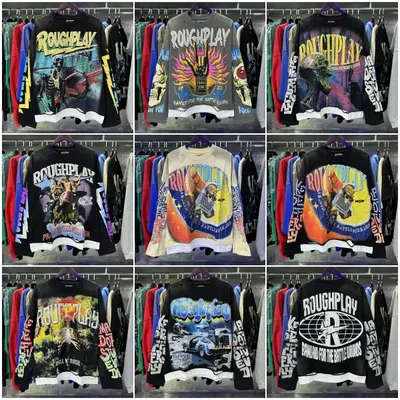 Roughplay Long Sleeve Black Graphic T-Shirt