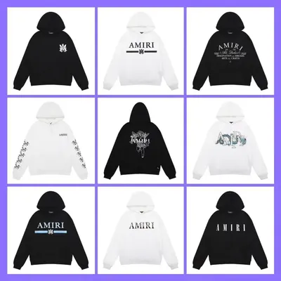 Amiri Hoodie Black White Casual Sweatshirt