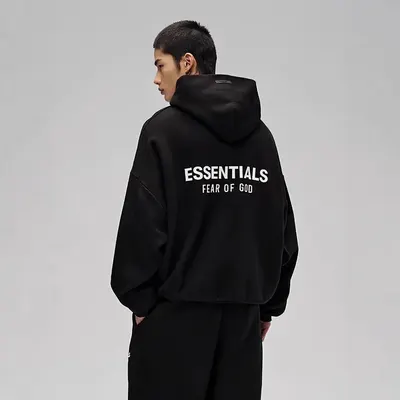 Fear Of God Essentials Black Oversized Hoodie