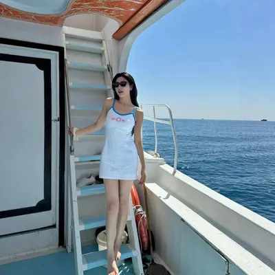 White Floral Print Tank Mini Dress Summer Casual