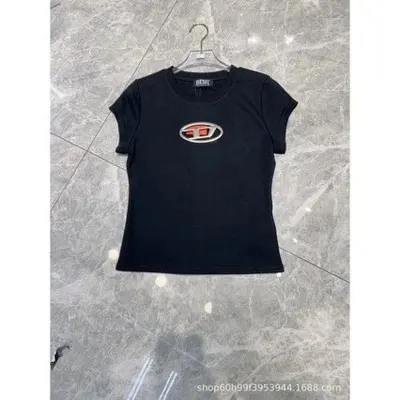 Black T-Shirt With Logo Casual Wear