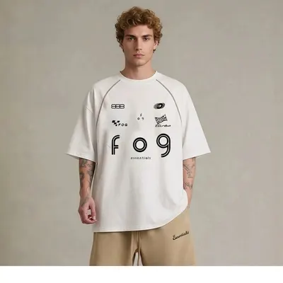 Fog Essentials White Oversized Graphic T-Shirt