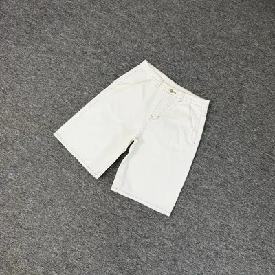 White Cotton Casual Shorts