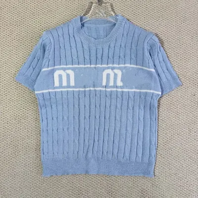 M&M Knit Blue Short Sleeve Sweater