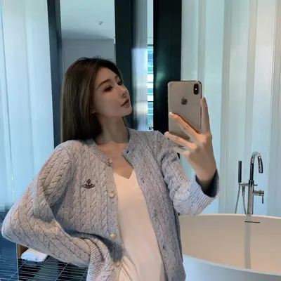 Vivienne Westwood Knit Cardigan Gray Casual Sweater