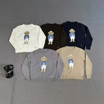 RL Bear Patch Crewneck Sweater Multi Color Casual